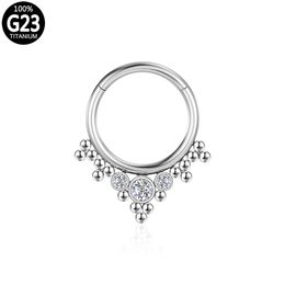 Piercings Titanium Septum Hoop Cartilage Nose Ring G23 Sexy Labret Body Helix Tragus Earrings Industrial Women Jewelry