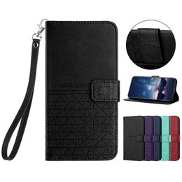 S23 FE Good Luck PU Leather Wallet Cases For Samsung S22 Ultra S21 lus A34 A33 A32 A23 A54 A14 A13 A24 Imprint Fashion Credit ID Card Slot Holder Flip Cover Pouch With Strap