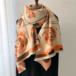 Scarves Fashion Winter Warm Cashmere Shawl Scarf for Women Design Neckerchief Pashmina Head Scarves Wrap Femal Poncho Echarpe Bandana 230831