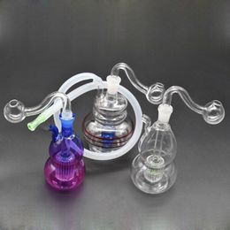 Female Dab Rigs Mini Water Oil Burner Bongs Heady Oil Rig Matrix Showerhead Perc Water Pipe Thick Recycler Ash Catcher for Smoking with Oil Burner Pipe and Hos