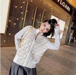 Designer brand designer women's sweater classic printed letters cardigan zipper collar long sleeve cashmere sweater top