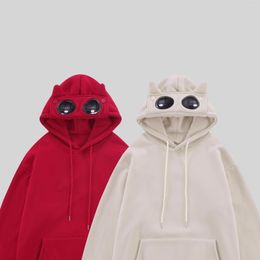 Women's Hoodies Devil's Corner Windproof Goggles Pullover Sweatshirt Hoodie Thicker Warm Loose Y2k 90s High Street Vintage Tops Clothes