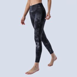 Active Pants With Logo Seamless Sexy Yoga Ladies Spring Summer Nylon No Embarrassment Line High Waist Tie Dye Sports Gym Leggings