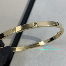 XIS diamonds Love bangle narrow version bracelet gold Au 750 18 K never fade 16-19 size with box official replica top quality luxu199m