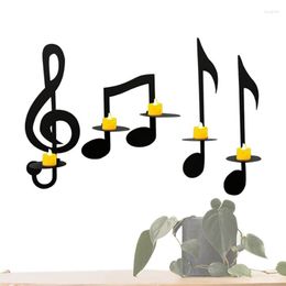 Candle Holders Music Note Holder 4 Pcs Iron Decorations Candlestick Symbol For Bedroom Living Room Stair