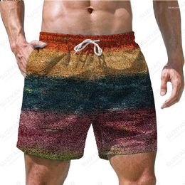 Men's Shorts Summer Beach Pants Coloured Gradient 3D Printing Hawaiian Leisure Style Drawstring Home SportsShorts