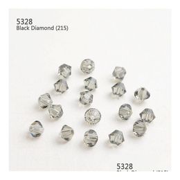 Loose Gemstones Roviski Element 1440Pcs/Lot M Colors Rhombus Diamond Crystal Bead Throught Hole Gemstone For Jewelry And Clo Dhgarden Dhmme