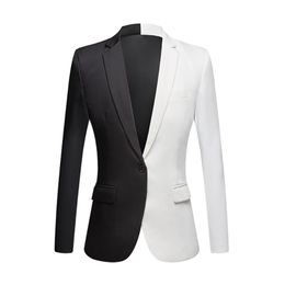 2020 New Fashion White Black Red Casual Coat Men Blazers Stage Singers Costume Blazer Slim Fit Party Prom Suit Jacket187G
