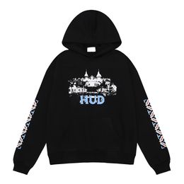 Hooded Poker Letter Logo Printing Coat Oversize Men Women Hip-hop Casual Loose Fleece Hoodie Long Sleeve