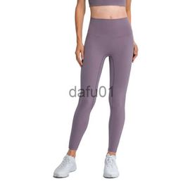 Active Pants L-185 New Yoga Pants Women Leggings Girl Fitness Soft Tights High Waist Mention Hip No T Line naked material Women's Sports Pants x0912