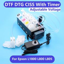 Ink Refill Kits Mixer Timer Tank Continuous Ciss For L1800 L800 L805 DTF White With Adjustable Stirrer