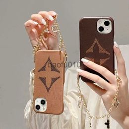 Cell Phone Cases Beautiful iPhone 15 14 13 Pro Max Cases Luxury LU Leather Chain Phone Case for 14promax 13promax 12promax 11promax 14pro 13pro 12pro 11pro 12 11 Purse w