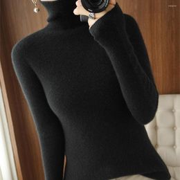 Women's Sweaters Soft Fabric Sweater Women Cosy Turtleneck For Warm Knitted Pullovers With Neck Protection Elasticity