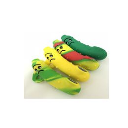 Banana pipe novel design silicone hand pipe with glass bowl aerator