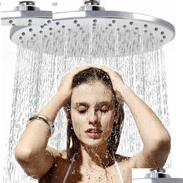 Bathroom Shower Heads 8In Ceiling Mounted Rainfall Head High Pressure Water Saving Round Rain Showerheads Handheld Accessories Drop De Dhru4
