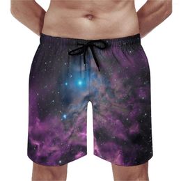 Men's Shorts Cloud Galaxy Board Flaming Star Nebula Cute Beach Custom Running Surf Comfortable Swim Trunks Gift Idea