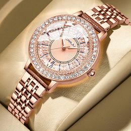Wristwatches stock Women Bracelet Watches Steel belt Love Quartz Wrist Watch Luxury Fashion for women 230911