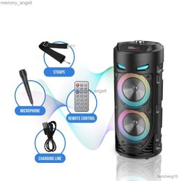 Portable Speakers Portable Speakers Bluetooth Wireless Portable Column Big Stereo Subwoofer Bass Party Speakers Microphone Family R230731 HKD230912