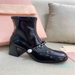 2023-Ankle Boots Designer for Women Classical Shoes Winter Leather Boots Heel Women Boot