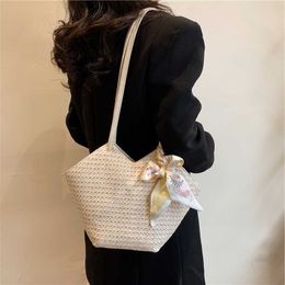 Btteca Vanata Luxury woven tote bags of Arco for sale online store Grass Woven Bag Silk Scarf One Shoulder Cross Fashionable Small With Real Logo pyj