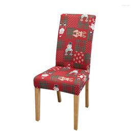 Chair Covers Christmas Cover Elastic Santa Claus Slipcover For Kitchen Printed Snowman Stretch Seat Cushion