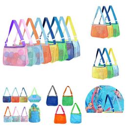 Mticolor Children Beach Bag Storage Mesh Sand Single Shoder Fashion Sea Shell Kids Toy Sandboxes Bags Drop Delivery