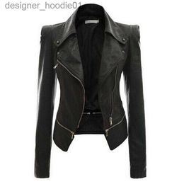 Men's Fur Faux Fur autumn punk style women PU leather jacket black slim zipper lapel collar motor cool street fashion plus size warm jackets L230913