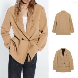 Women's Vests European And American Lapel Long Sleeved Loose Fitting Suit Jacket