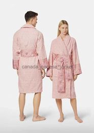 Womens Sleep Lounge Velvet bathrobe robe Designers bathrobe baroque Fashion Pyjamas Mens Women Letter jacquard printing Barocco print sleeves Shawl collar Pock