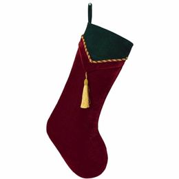 Christmas Decorations Red Green Veet Stocking With Tassel Decoration Socks New Arrvial Set Of 2 Pcs266F Drop Delivery Home Garden Fest Dhbzc