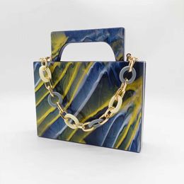 New Marble Pattern Pearlescent Acrylic Fashionable and Novel Women's Handheld Diagonal Straddle Hot Selling Women's Bag 230913