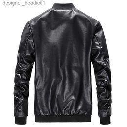 Men's Fur Faux Fur Mens Jacket Winter Men Motorcycle PU Leather Jackets Casual Embroidery Biker Bomber Coat Zipper Fleece Overcoat 4XL Clothes 4xl L230913