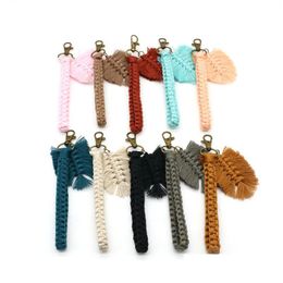 Bohemian Handmade Colorf Leaf Shaped Tassel Keychain For Women Handbag Stbag Accessorie Key Ring Sunmmer Gifts Trinket Drop Delivery