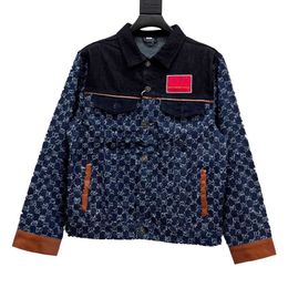 Mens Jackets 23ss Designers Mens Womens denims Jackets Jacquard denim joint jacket Man Paris Fashion Tshirt Tees Street Short Sleeve luxurys Tshirts blue x0913 x091