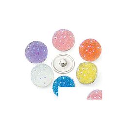 Clasps Hooks 10Pcs/Lot High Quality Starry Round Resin Ginger Snaps Glass Bracelets Fit 18Mm Buttons Jewellery Kz25 Drop Delivery Fi Otsjb