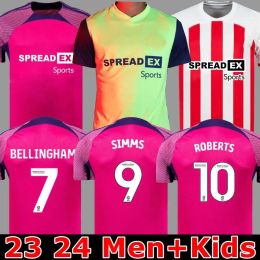 SUNDERLAND 23/24 Home Away Soccer Jerseys STEWART SIMMS ROBERTS AMAD CLARKE DAJAKU EMBLETON EVANS O'NIEN 2023 2024 Football Shirt PRITCHARD Men's Kids Kit jerseys