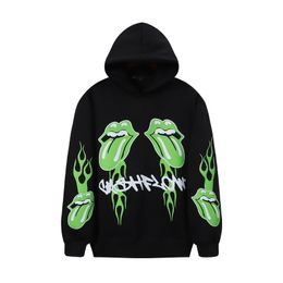 Couples Clothing Men WomenThick Hip Hop Autumn Unisex Hooded Pullover Sweatshirt Cashflow Hoodies Man 2XL Black