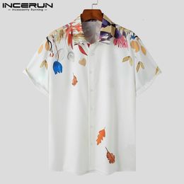 Men's Casual Shirts INCERUN Tops Korean Style Men Stylish Funny Printed Shirts Casual All-match Summer Short Sleeved Shirts S-5XL 230912