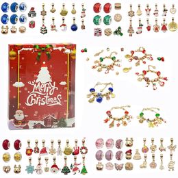 Xmas Blind Box 24 Day Countdown Calendar Christmas Gifts DIY Beaded Bracelet Santa Reindeer Gift For Kids