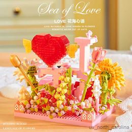 Blocks Eternal Compatible Building Block Flowers Potted Birthday Gifts for Girls Valentine's Day Express Tabletop Decoration R230913