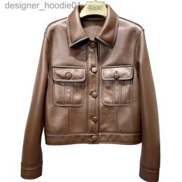 Men's Fur Faux Fur Designers Womens Leather Jacket For Women Spring Autumn Lady Bomber Jackets Motorcycle 100% Real Sheepskin Coats L230913