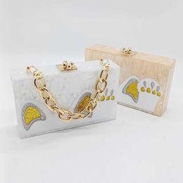 Fashion New Acrylic Cat Claw Personalized Cute, Simple, Sweet Wedding Dinner Bag Single Shoulder Oblique Cross Fashion Women's Bag 230913