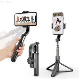 Selfie Monopods L08 Handheld Grip Stabiliser Tripod 3 in 1 Selfie Stick Handle Remote Holder Selfie Stand for iphone/Android/Huawei Mini Tripods L230913