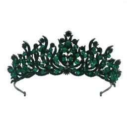 Hair Clips Baroque Vintage Red Crystal Bridal Tiaras Crowns For Women Green Rhinestone Pageant Diadem Veil Tiara Wedding Accessories