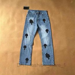 Jeans Cross-skin Washed Jean Chromeheart with High Waist Lovers Chromees Loose Rework Process Chrome 13 475n 1 EU3I308Y