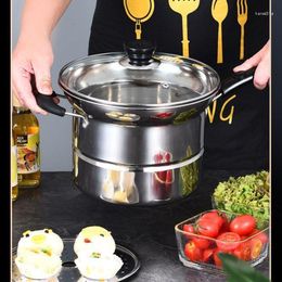 Double Boilers Multipurpose Stainless Steel Saucepan Soup Pot Deep Fryer Household Gas Milk Noodle Gift