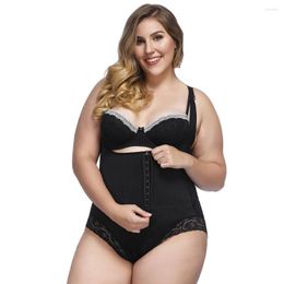 Women's Shapers Firm Plus Size Trainer For Women Lace Slimming Bodysuits Tummy Control Push Up Super Zipper Three Layer Shapewear