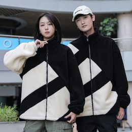 Men and women black and white Woollen sweater with zipper coat casual fashion designer jacket couples 2023 coat s-5xl