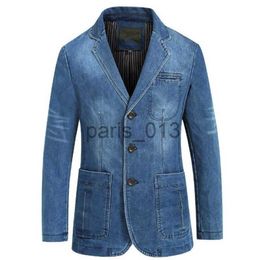 Men's Jackets New Spring and Autumn Mens Denim Jacket Business Casual Cotton Jacket Suit Slim Solid Colour Large Size Mens coat x0913 x0913