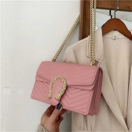 Fashionable Lingge Women's New Chain Cross Shoulder Double Bay Flip Small Square Beautiful and Versatile 68% Off Sales factory